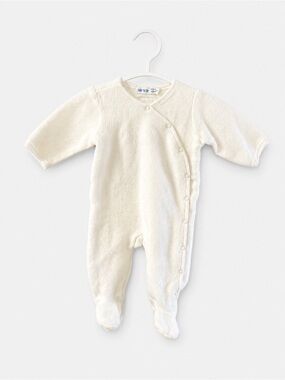 Under the Nile Organic Cotton Footed Sleeper Ivory Size M EUC